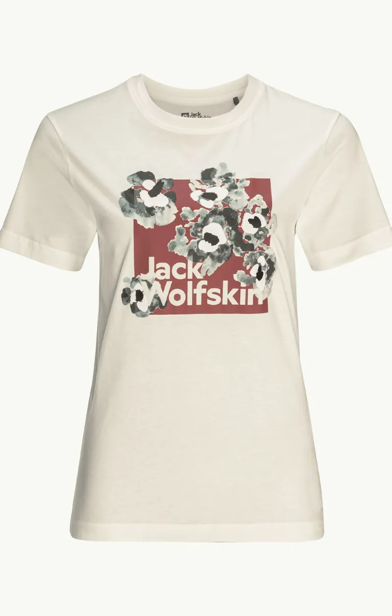 Jack Wolfskin Florell Box T-Shirt Womens in Egret-1